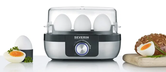 Severin EK 3163 Cocedora de huevos para 3 huevos, Acero inoxidable Severin EK 3163 Cocedora de huevos para 3 huevos, Acero inoxidable