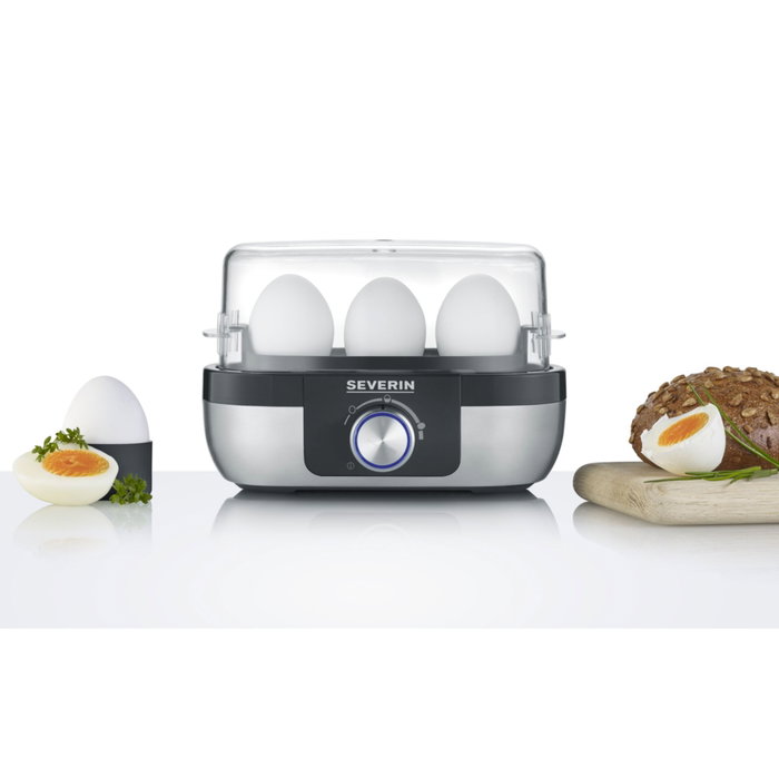 Severin Cocedor de huevos EK 3163, 3 huevos, Acero inoxidable/Negro