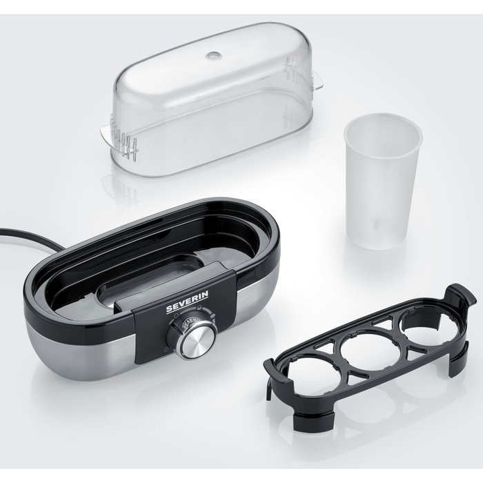 Severin Cocedor de huevos EK 3163, 3 huevos, Acero inoxidable/Negro