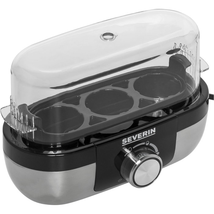 Severin Cocedor de huevos EK 3163, 3 huevos, Acero inoxidable/Negro