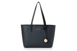 Vince Camuto Bolso Tote Negro Monogrammed Black de Piel de Polivinilo 32x11x24 cm