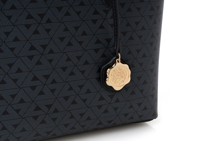 Vince Camuto Bolso Tote Negro Monogrammed Black de Piel de Polivinilo 32x11x24 cm Vince Camuto Bolso Tote Negro Monogrammed Black de Piel de Polivinilo 32x11x24 cm