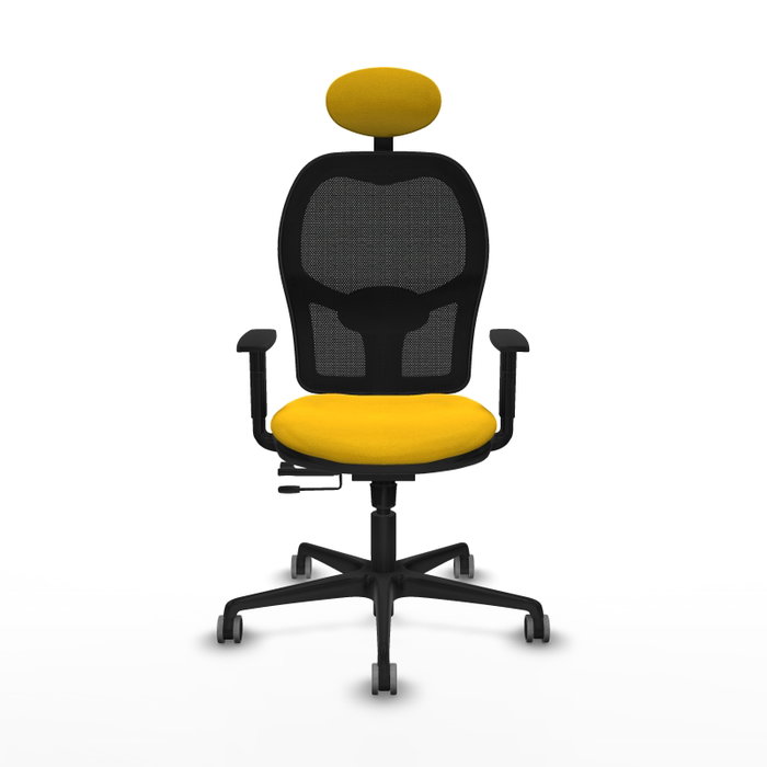 PIQUERAS Y CRESPO Silla de oficina Jorquera con mecanismo Sincro/Traslack Amarillo/Negro PIQUERAS Y CRESPO Silla de oficina Jorquera con mecanismo Sincro/Traslack Amarillo/Negro