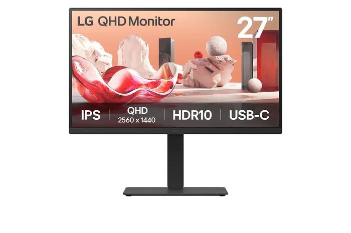 LG Monitor 27" 27BA75QB-B - Pantalla Business 68.6 cm QHD IPS 2560x1440 100Hz, Flicker Safe, USB-C 65W, KVM, Sin Marco - Negro