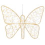 Lumineo Luz LED decorativa mariposa de metal, dorada, 43 x 58 cm