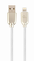 Gembird Cable de carga y datos premium Lightning a USB A, 1 m, Blanco