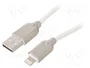 Gembird Cable de carga y datos premium Lightning a USB A, 1 m, Blanco