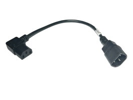 MicroConnect Adaptador de Corriente C13 a C14 Angulado 0.3 m - Conector en Angulo para Espacios Reducidos, Calidad Europea