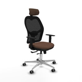 PIQUERAS Y CRESPO Silla de oficina Jorquera con mecanismo Sincro/Traslack Marrón y Negro