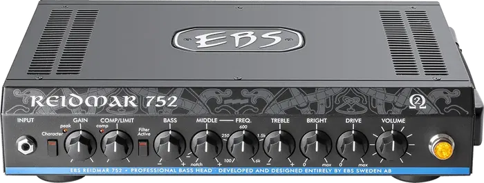 EBS Amplificador Bajo Cabezal Reidmar 752 - 750W (2 Ohms), Ecualizador 4 Bandas, Compresor Ajustable, Drive