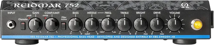 EBS Amplificador Bajo Cabezal Reidmar 752 - 750W (2 Ohms), Ecualizador 4 Bandas, Compresor Ajustable, Drive