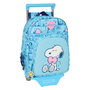 Mochila Escolar con Ruedas Snoopy Love Azul 26 x 11 x 67 cm 26 x 34 x 11 cm
