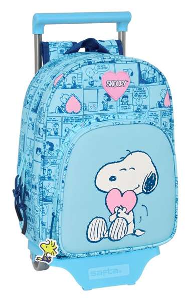 Mochila Escolar con Ruedas Snoopy Love Azul 26 x 11 x 67 cm 26 x 34 x 11 cm Mochila Escolar con Ruedas Snoopy Love Azul 26 x 11 x 67 cm 26 x 34 x 11 cm