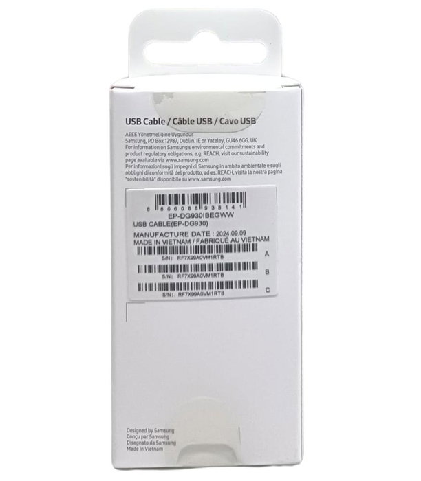 Samsung EP-DG930IBEGWW Cable USB-A a USB-C 1,5m Macho-Macho Negro Carga y Transferencia de Datos