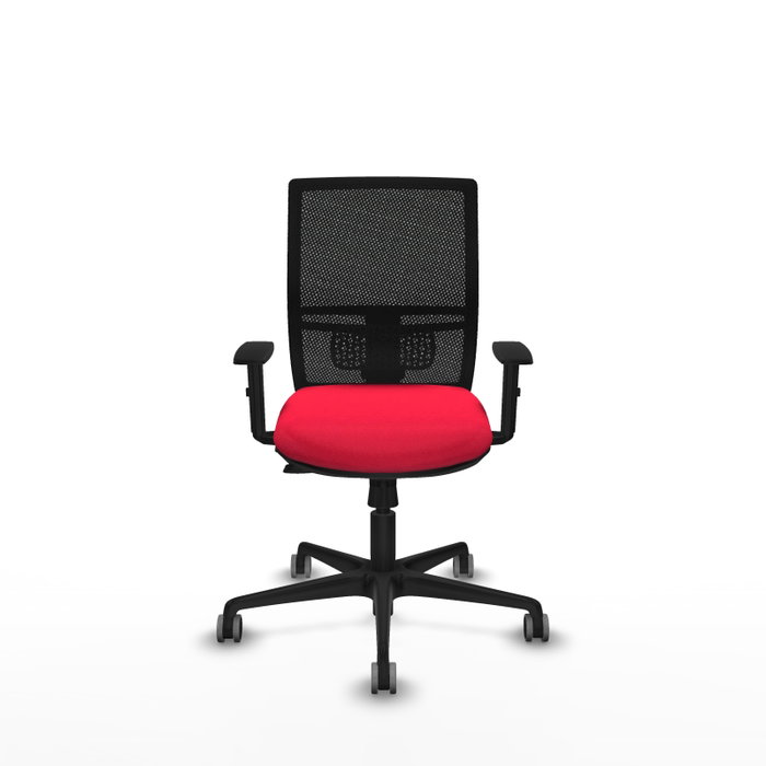 PIQUERAS Y CRESPO Silla de oficina Yunquera con mecanismo Sincro/Traslack, Rojo y Negro