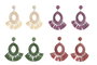 DKD Home Decor Set de 2 Pendientes de Rafia y Metal en Colores Surtidos