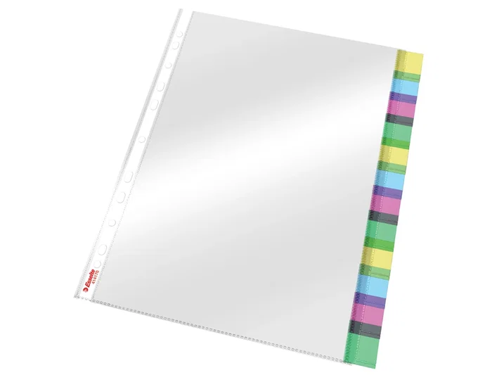 Esselte Funda Multitaladro DIN A4 Polipropileno Cristal con Pestañas, 85 micras, Pack 12 Unidades