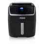 Princess 182080 Freidora de Aire Caliente 2 en 1 sin Aceite + Vaporera, 6.5 Litros 1700W, Panel Digital Táctil con 8 Programas Predefinidos, Color Negro