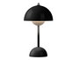 Giftdecor Lámpara Bolet Negra 1.5W LED - Luz 3 Colores, Batería Recargable - 18x30x18 cm (Set de 4)