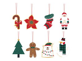 Bismark 331672 SET 4 Tarjetas Colgantes Adornos Navidad