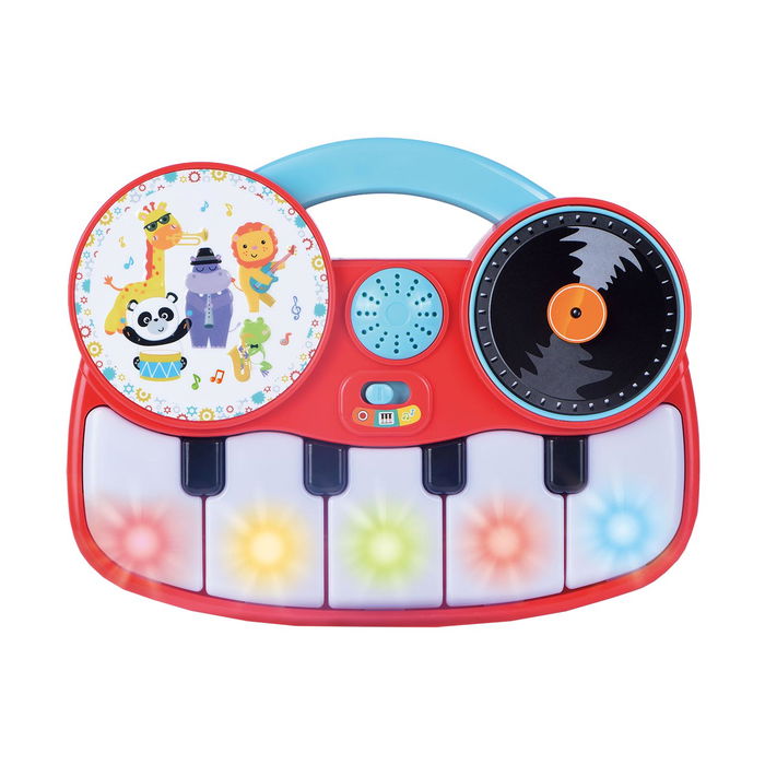 Tachan Piano Electrónico Interactivo DJ LML9870 para Niños con Plato de Mezclas, 9 Teclas, 3 Modos y Luces Disco, Juguete Musical desde 6 Meses