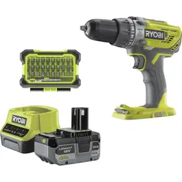Ryobi RYO4892210224781 Taladro Atornillador de Impacto Inalámbrico 18V con Bolsa, Accesorios, Batería y Cargador