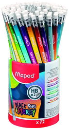 Lapiz De Grafito Maped Black Peps Energy - Hb Bote De 72