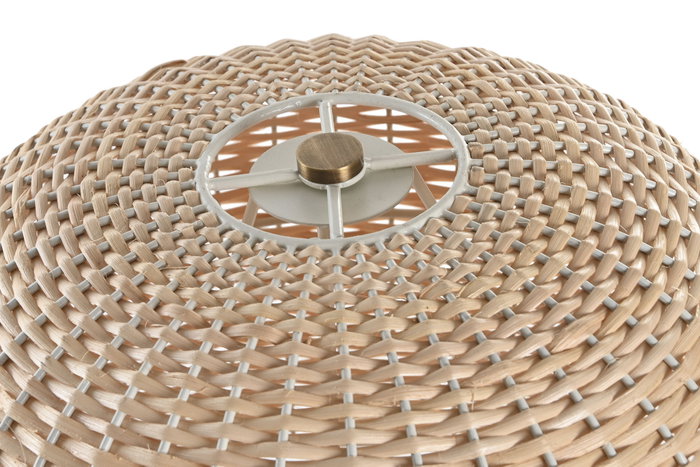 DKD Home Decor Lámpara de Sobremesa de Ratán Beige