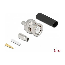 DeLOCK 90013 Conector BNC Macho para Engarzar RG-174/RG-316 con Tubo Termorretráctil