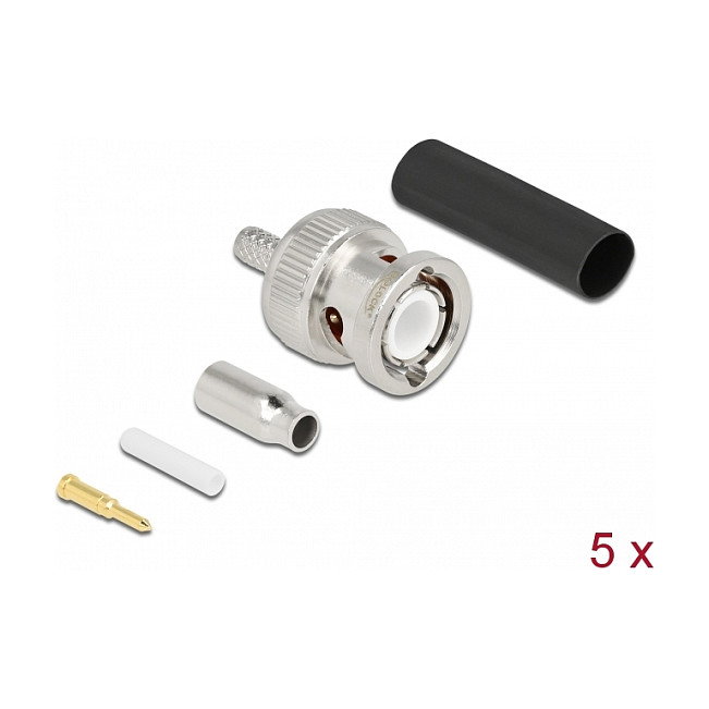 DeLOCK 90013 Conector BNC Macho para Engarzar RG-174 / RG-316 con Tubo Termorretráctil (5 unidades) DeLOCK 90013 Conector BNC Macho para Engarzar RG-174 / RG-316 con Tubo Termorretráctil (5 unidades)