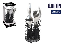 Inde Set Cubiertos 17 Piezas con Soporte Metálico 10.2 x 22.8 x 10.2 cm (6 Cajas)