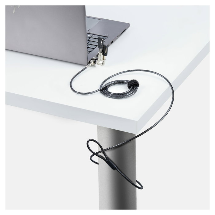 StarTech.com Pack 25 Candados Seguridad Kensington Nano Noble UNIVKA25-LAPTOP-LOCK, Llave, Negro, Cable 2 m, 4 Llaves