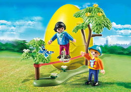 Playmobil Huevo de Pascua Equilibrista 6839 con Figuras de Niño y Barra de Equilibrio