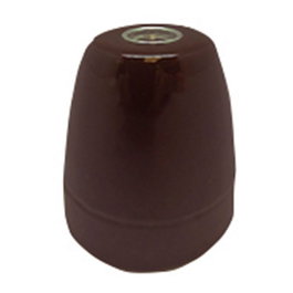 F-Line Portalámparas Cerámico Vintage E27 Marrón 4A 100W 250V~ Ø47 x 59 mm