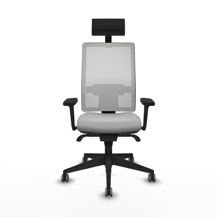 PIQUERAS Y CRESPO Silla de oficina Horna Gris claro con malla Blanca PIQUERAS Y CRESPO Silla de oficina Horna Gris claro con malla Blanca