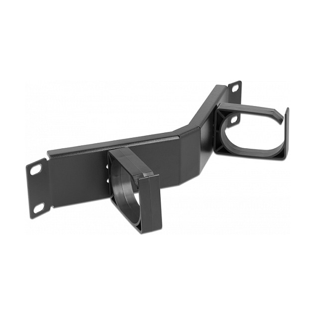 DeLOCK Panel de gestión de cables de 10 pulgadas con 2 ganchos en ángulo, 1U, negro DeLOCK Panel de gestión de cables de 10 pulgadas con 2 ganchos en ángulo, 1U, negro
