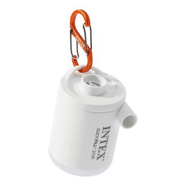 Intex Quick Fill Mini Bomba Eléctrica de Aire Recargable USB-C 200 L/min con Luz LED, Bolsa y Mosquetón para Inflables