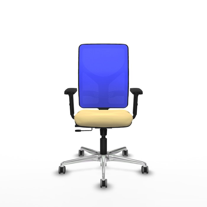 PIQUERAS Y CRESPO Silla de oficina Motilla con mecanismo Sincro/Traslack, Crema y Azul