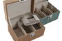 Joyero Glam DKD Home Decor Verde Marron Claro 10 x 8.5 x 14 cm (4 Unidades)