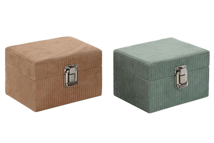 Joyero Glam DKD Home Decor Verde Marron Claro 10 x 8.5 x 14 cm (4 Unidades) Joyero Glam DKD Home Decor Verde Marron Claro 10 x 8.5 x 14 cm (4 Unidades)