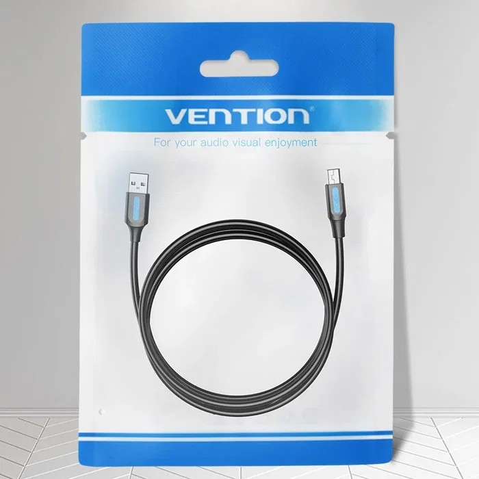 Vention Cable USB 2.0 COMBD, USB A Macho a Mini-USB B Macho, 50 cm / 0.5 m, Negro, 480 Mbit/s, Carga Rápida