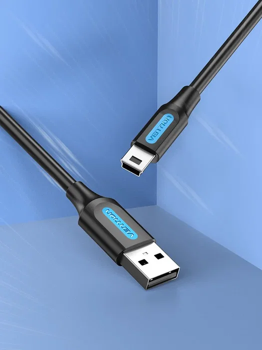 Vention Cable USB 2.0 COMBD, USB A Macho a Mini-USB B Macho, 50 cm / 0.5 m, Negro, 480 Mbit/s, Carga Rápida