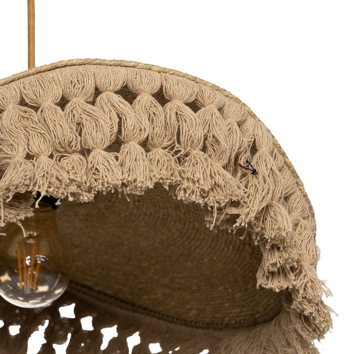 Lampara Techo Natural Fibra Natural 90 X 90 X 6 cm Lampara Techo Natural Fibra Natural 90 X 90 X 6 cm