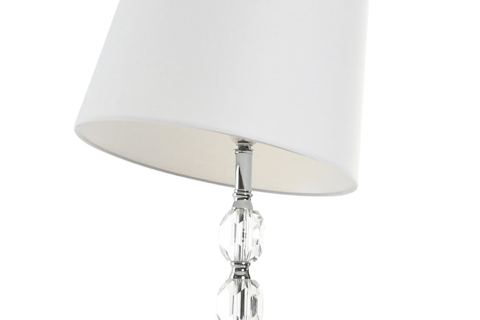 DKD Home Decor Lámpara de Pie Moderna Plateado Blanco 35x150x35 cm Set 3 Piezas Cristal Metal Algodón
