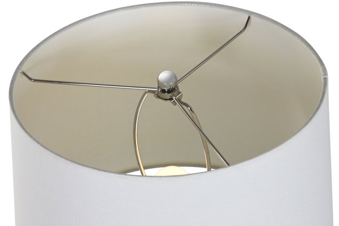 DKD Home Decor Lámpara de Pie Moderna Plateado Blanco 35x150x35 cm Set 3 Piezas Cristal Metal Algodón