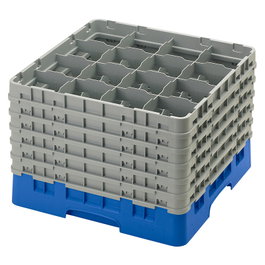 CAMBRO - 16S1214-168 - Cesta de lavado 16 comp. 6 alturas - 10,9 cm Ø máx. - alt. máx. 32,3 cm - 50 x 50 x 34,9 cm - Azul