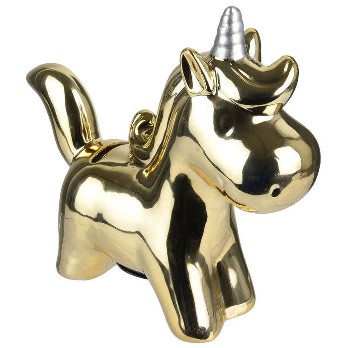 Home Deco Factory Hucha Unicornio Colección Licorne Colores Surtidos 21,5x6,5 cm Hucha Original Regalo Decoración