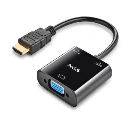 Adaptador HDMI a VGA NGS CHAMALEON 15 cm Negro