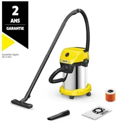 Karcher Aspirador en Seco y Húmedo WD 3 S V-19/4/20 | Depósito Acero Inoxidable 19 L | 1000W | Función Soplador