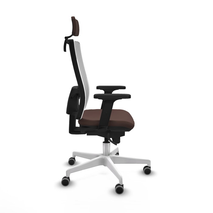 PIQUERAS Y CRESPO Silla de oficina Horna con mecanismo Sincro, Marrón oscuro y Blanco PIQUERAS Y CRESPO Silla de oficina Horna con mecanismo Sincro, Marrón oscuro y Blanco